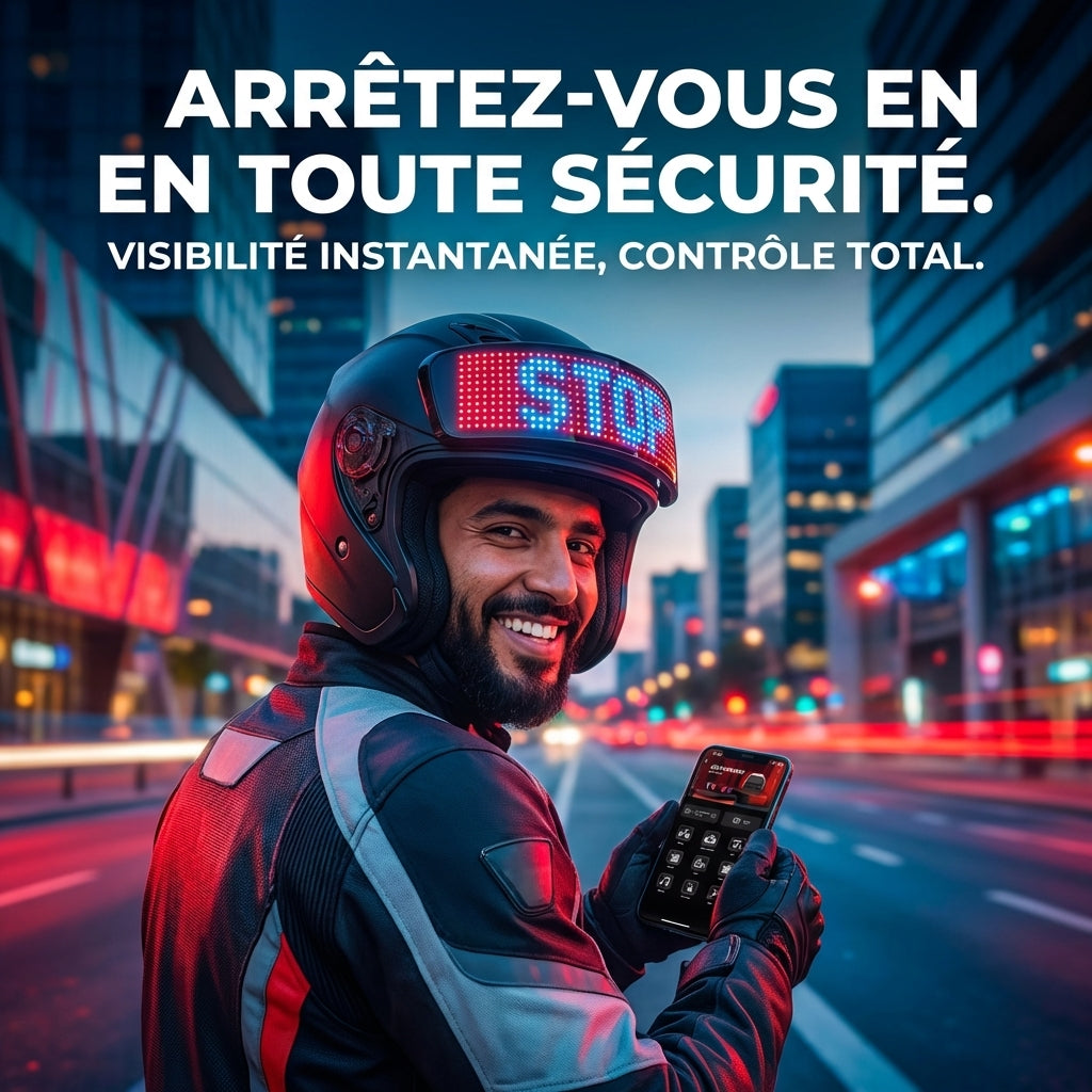 Lumière d’avertissement pour casque de moto – conduite de nuit