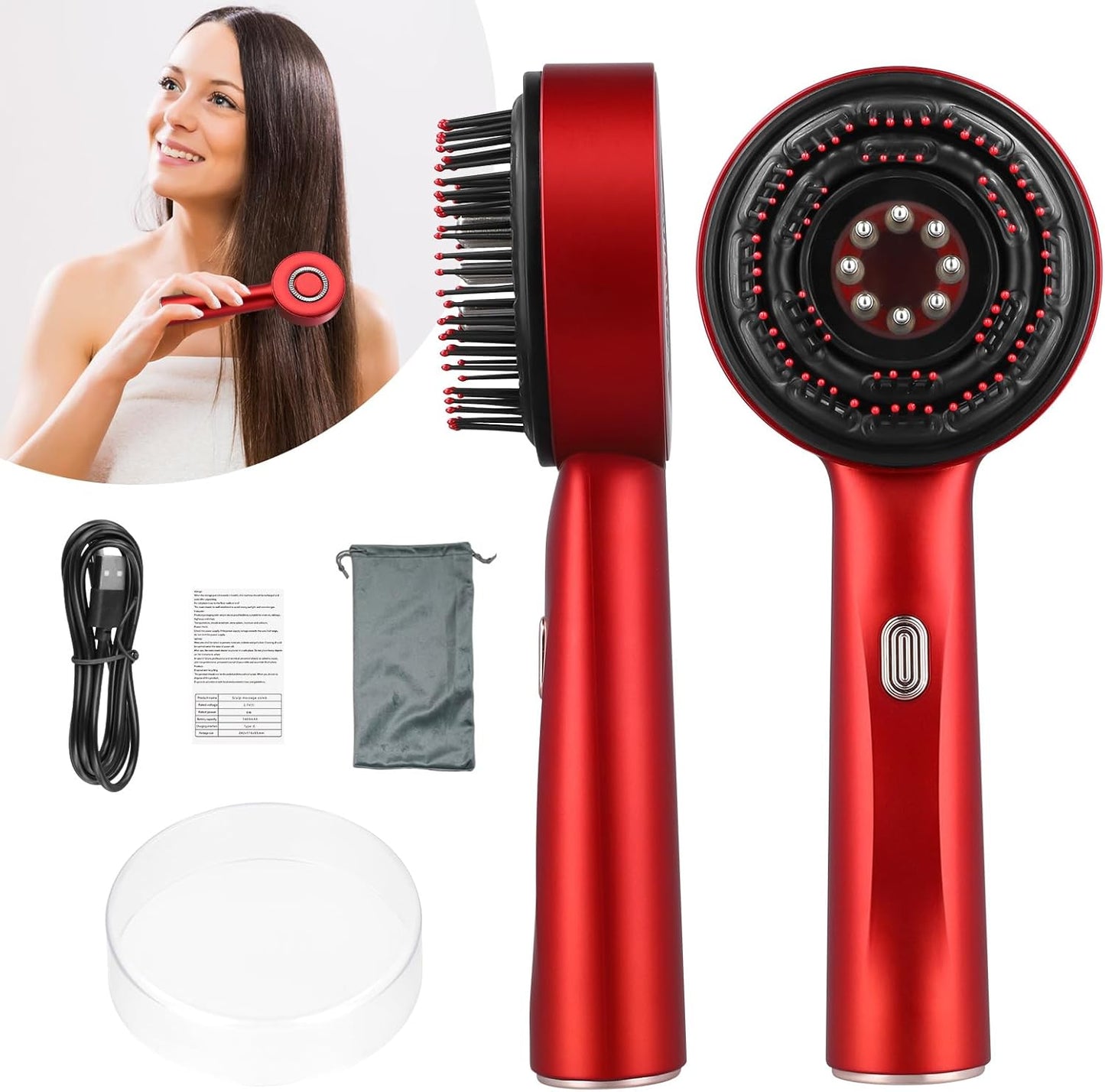 Brosse de Massage Électrique du Cuir Chevelu 3-en-1